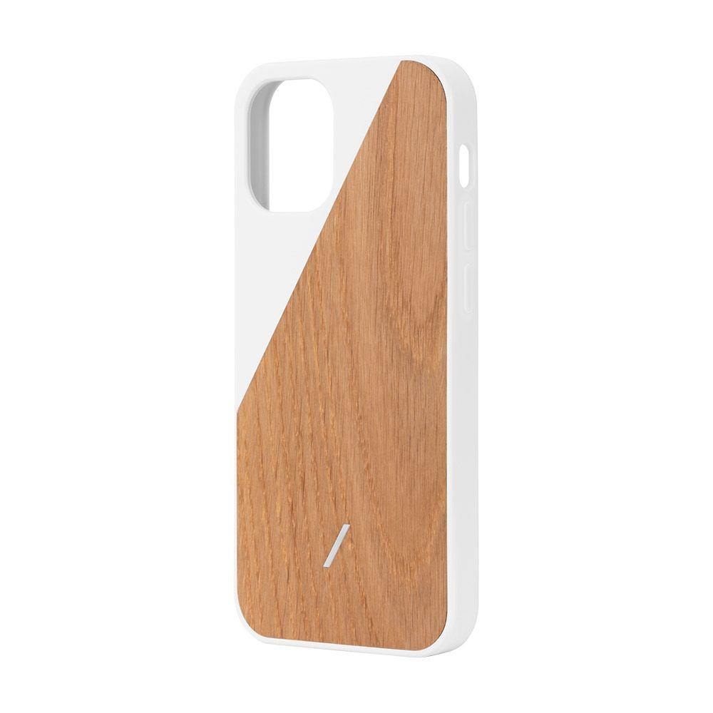 Чехол-накладка Native Union Clic Wooden для iPhone 12 Pro Max, поликарбонат, белый/дерево - 1