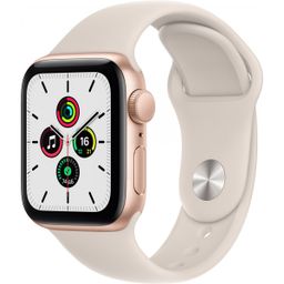 Apple Watch SE GPS 44mm (корпус - золотой, спортивный ремешок цвета сияющая звезда)— фото №0