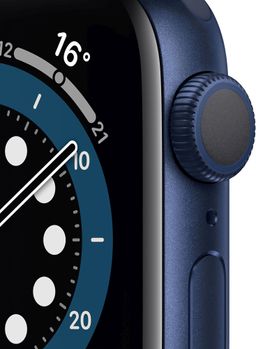 Apple Watch Series 6 GPS, 40 mm, алюминий темно-синий, спортивный ремешок цвета «тёмный ультрамарин»— фото №1