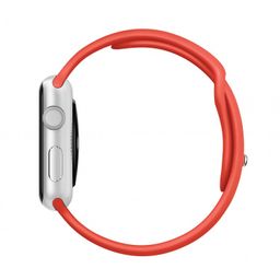 Apple Watch Sport (MLCF2) - 38 мм, серебристый алюминий, оранжевый спортивный ремешок— фото №3