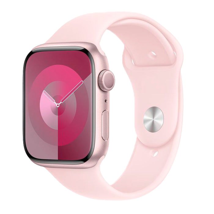 Apple Watch Series 9 GPS 45mm (корпус - розовый, спортивный ремешок розовый, IP6X)— фото №0