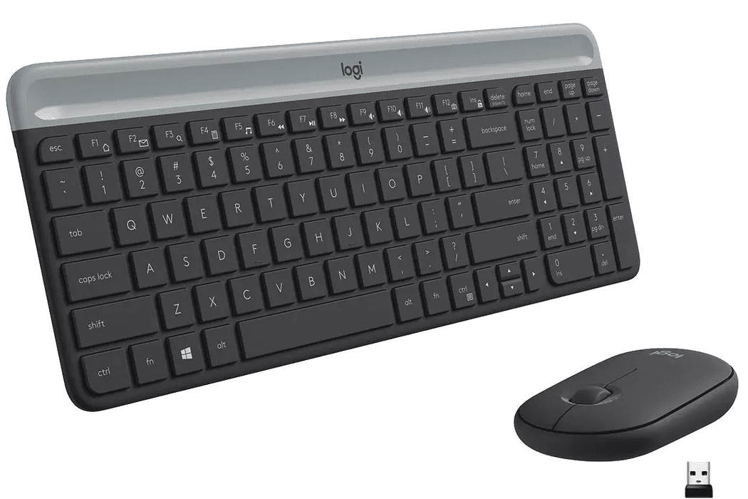 Клавиатура и мышь Logitech MK470 Slim Wireless, серый— фото №0