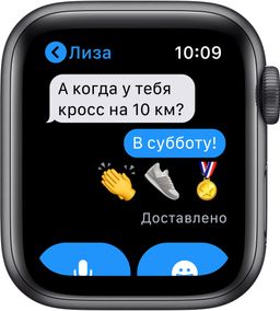 Apple Watch Series 6 GPS, 44 мм, алюминий цвета «серый космос», спортивный ремешок черного цвета— фото №4