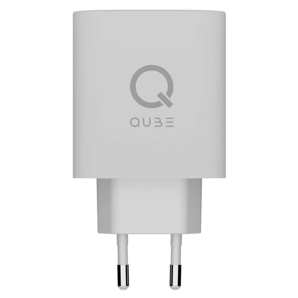 Зарядное устройство сетевое QUB GAN 65W, USB-C PD+ USB-A QC, 65Вт, белый— фото №2