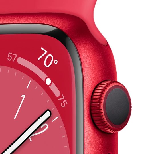 Apple Watch Series 8 GPS 41mm (корпус - (PRODUCT)RED, спортивный ремешок (PRODUCT)RED, IP6X)— фото №2