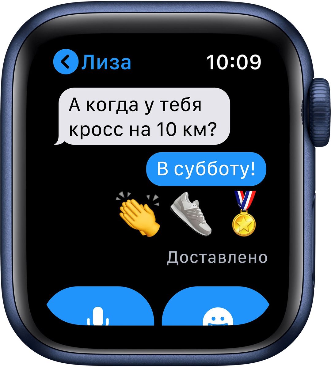 Apple Watch Series 6 GPS, 40 mm, алюминий темно-синий, спортивный ремешок цвета «тёмный ультрамарин»— фото №4