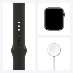 Apple Watch Series 6 GPS, 44 мм, алюминий цвета «серый космос», спортивный ремешок черного цвета— фото №6