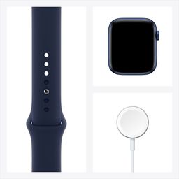 Apple Watch Series 6 GPS, 44 мм, алюминий тёмно-синего цвета, спортивный ремешок цвета «тёмный ультрамарин»— фото №6