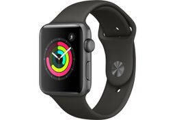 Apple Watch Series 3 (MR352RU/A) - 38 мм, алюминий «серый космос», спортивный ремешок серого цвета— фото №0