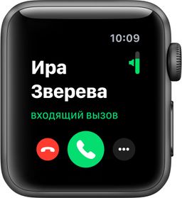 Apple Watch Series 3 (MQKV2RU/A) - 38 мм, алюминий «серый космос», спортивный ремешок черного цвета— фото №2