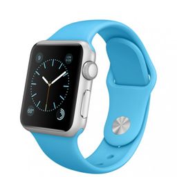 Apple Watch Sport - 42 мм, серебристый алюминий, голубой спортивный ремешок— фото №0