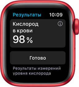 Apple Watch Series 6 GPS, 44 mm, алюминий красный, спортивный ремешок красного цвета— фото №2