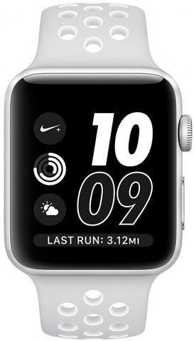 Apple Watch Nike+ (MQ192RU/A) - 42 мм, серебристый алюминий, спортивный ремешок Nike цвета «чистая платина/белый»— фото №1