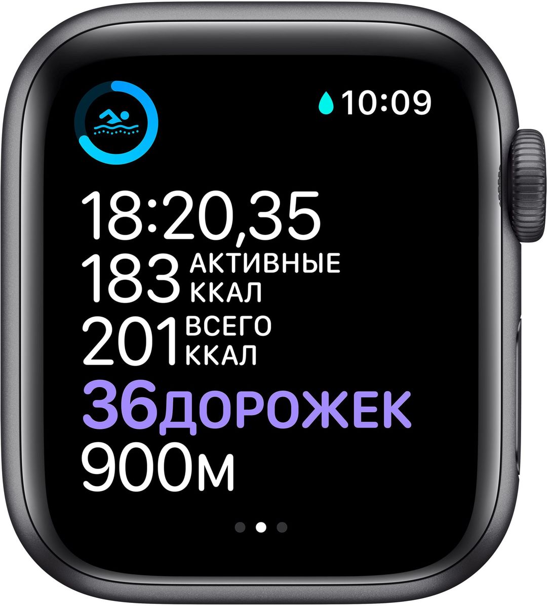 Apple Watch Series 6 GPS, 40 мм, алюминий цвета «серый космос», спортивный ремешок черного цвета— фото №3