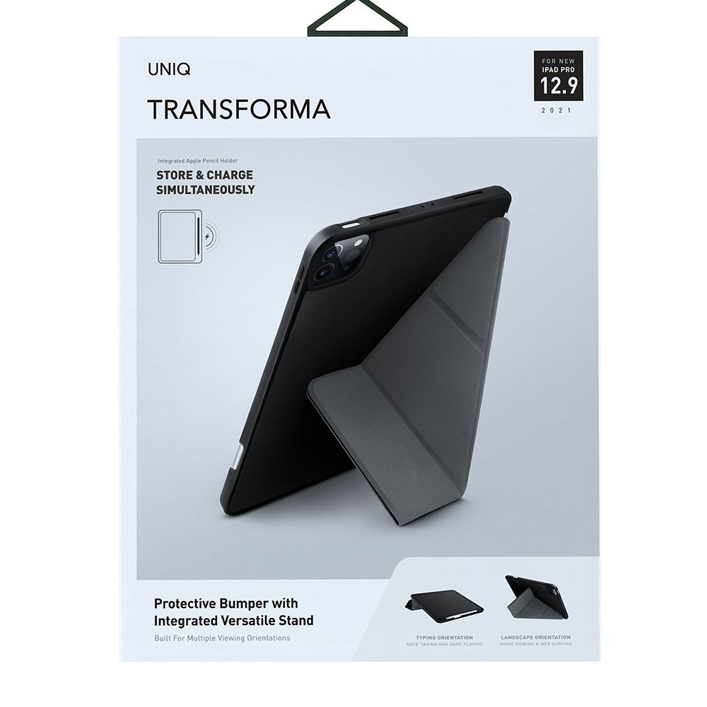 Чехол-книжка Uniq Transforma для iPad Pro 12.9″ (5-го поколения), полиуретан, черный— фото №3