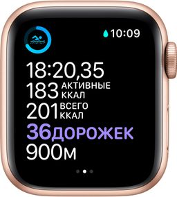 Apple Watch Series 6 GPS, 44 mm, алюминий золотистый, спортивный ремешок цвета «розовый песок»— фото №3