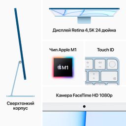 2021 Apple iMac 24″ синий (Apple M1, 8Gb, SSD 256Gb, M1 (8 GPU))— фото №5