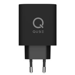 Зарядное устройство сетевое QUB GAN 65W, USB-C PD+ USB-A QC, 65Вт, черный— фото №2