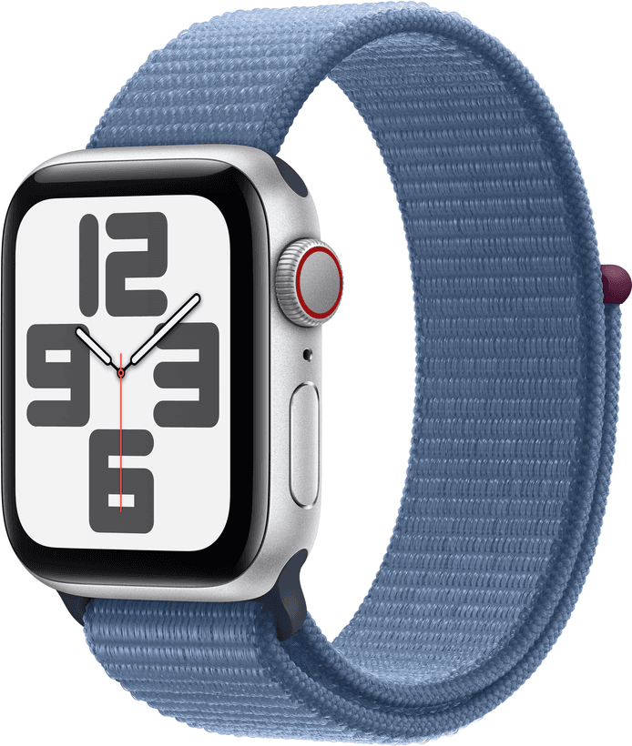 Apple Watch SE 2023 GPS  (корпус - серебристый, 40mm ремешок Sport Loop зимний синий)— фото №0