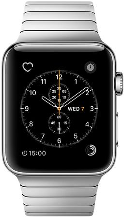 Apple Watch Series 2 (MNPT2RU/A) - 42 мм, нержавеющая сталь, блочный браслет— фото №1