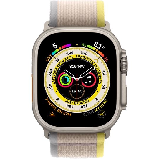 Apple Watch Ultra GPS + Cellular 49mm (ремешок Trail Loop желтый/бежевый, IP6X)— фото №1