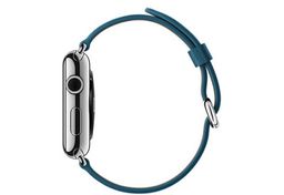 Apple Watch (MMFU2) - 42 мм, нержавеющая сталь, ремешок цвета «океанская синева» с классической пряжкой— фото №1