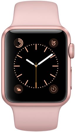 Apple Watch Series 2 (MNNY2RU/A) - 38 мм, алюминий «розовое золото», спортивный ремешок цвета «розовый песок»— фото №1