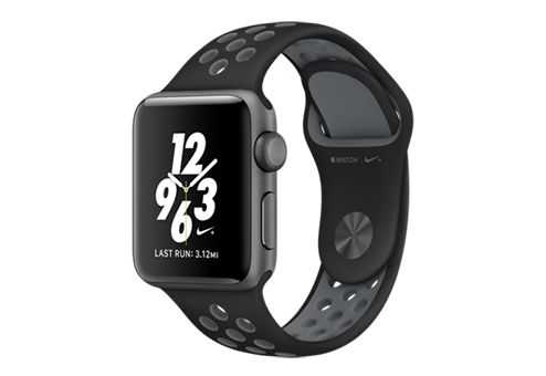 Apple Watch Nike+ (MNYX2RU/A) - 38 мм, алюминий «серый космос», спортивный ремешок Nike цвета «чёрный/холодный серый»— фото №0