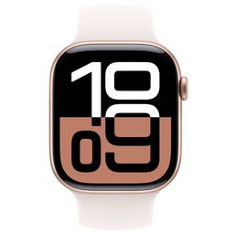 Apple Watch Series 10  (корпус - розовое золото, 42mm ремешок Sport Band светло-розовый, размер M/L)— фото №1