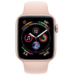 Apple Watch Series 4 (MU6G2RU/A) - 44 мм, золотистый алюминий, спортивный браслет цвета &quot;розовый песок&quot;— фото №1