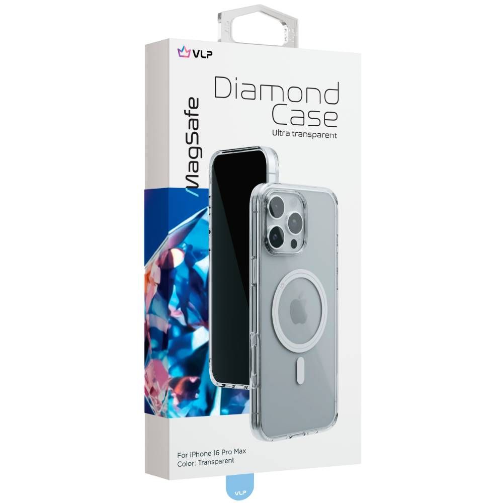 Чехол-накладка VLP Diamond Case для iPhone 16 Pro Max, полиуретан/закаленое стекло, прозрачный— фото №4