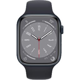 Apple Watch Series 8 GPS 41mm (корпус - темная ночь, спортивный ремешок цвета тёмная ночь, IP6X)— фото №1