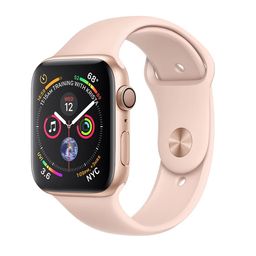 Apple Watch Series 4 (MU6F2RU/A) - 44 мм, золотистый алюминий, спортивный ремешок цвета &quot;розовый песок&quot;— фото №0