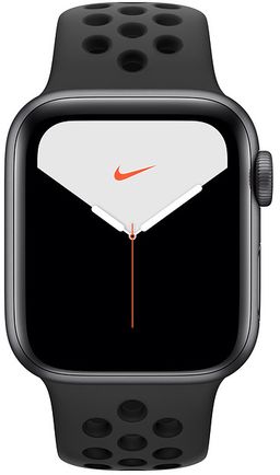 Apple Watch Nike Series 5, 44 мм, алюминий цвета «серый космос», спортивный ремешок Nike «антрацитовый/чёрный»— фото №1