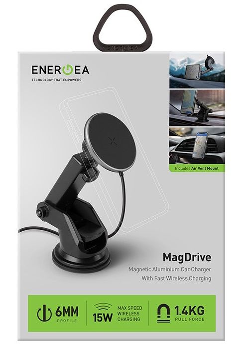 Автомобильный держатель EnergEA для телефона в авто MagDrive 15W, 2 в 1 Air/Dash   — фото №5