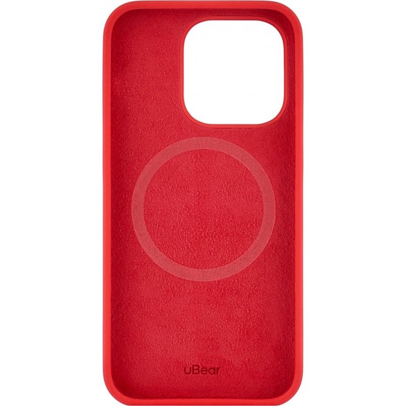 Чехол-накладка uBear Touch Mag Case для iPhone 14 Pro, силикон, красный— фото №2