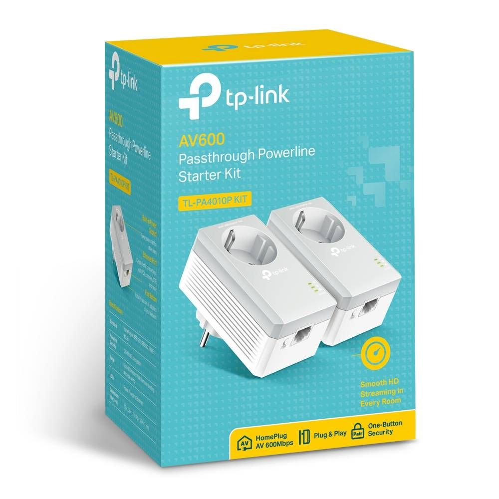 Адаптер PowerLine TP-LINK TL-PA4010P KIT, белый— фото №2