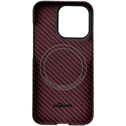 Чехол-накладка Asynora Magnetic aramid fiber для iPhone 15 Pro, кевлар, красный— фото №2