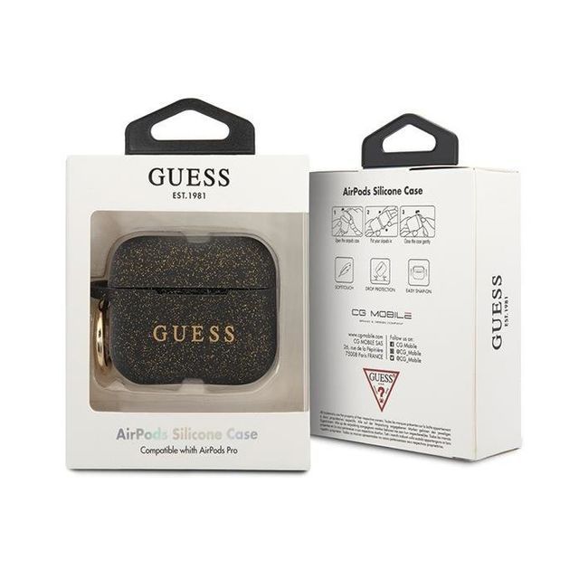 Чехол Guess с кольцом для AirPods Pro, чёрный— фото №1