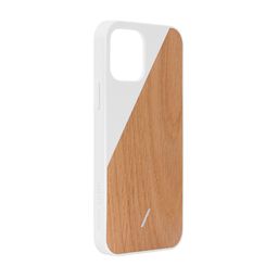 Чехол-накладка Native Union Clic Wooden для iPhone 12 Pro Max, поликарбонат, белый/дерево— фото №2