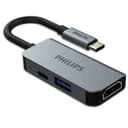 Адаптер мультипортовый Philips USB C Hub 4 в 1, серый