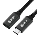 Удлинитель GreenConnect GCR PRO USB-C / USB-C, 5A, 100Вт 2м, черный+зеленый