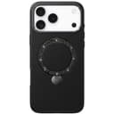 Чехол-накладка PYNANA Dancing Circle Series для iPhone 17 Pro Max, экокожа, черный