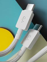 Кабель VLP Nylon Cable USB-C / USB-C, 100Вт 2м, белый - 3