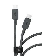 Кабель VLP Nylon Cable USB-C / USB-C, 100Вт 2м, черный - 1