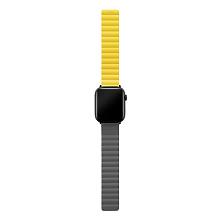 Ремешок uBear Mode для Apple Watch 38mm/40mm/41mm, S/M, силикон, серый/желтый - 2
