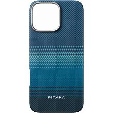 Чехол-накладка Pitaka Tactile Woven Moonrise для iPhone 16 Pro Max, арамид (кевлар), голубой - 1