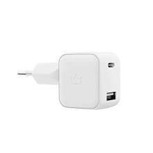 Зарядное устройство сетевое VLP G-Charge USB-C + USB A, 30Вт, белый - 0