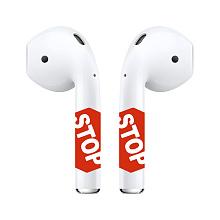 Чехол и наклейки Asynora STOP, для AirPods 2 - 1