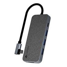 Адаптер мультипортовый Lyambda Slim Aluminum LC129, 5 в 1 5 в 1, серый - 0